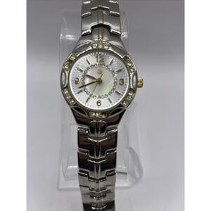 George Women's Watch Silver Tone Crystals On Case & Dial- New Battery
